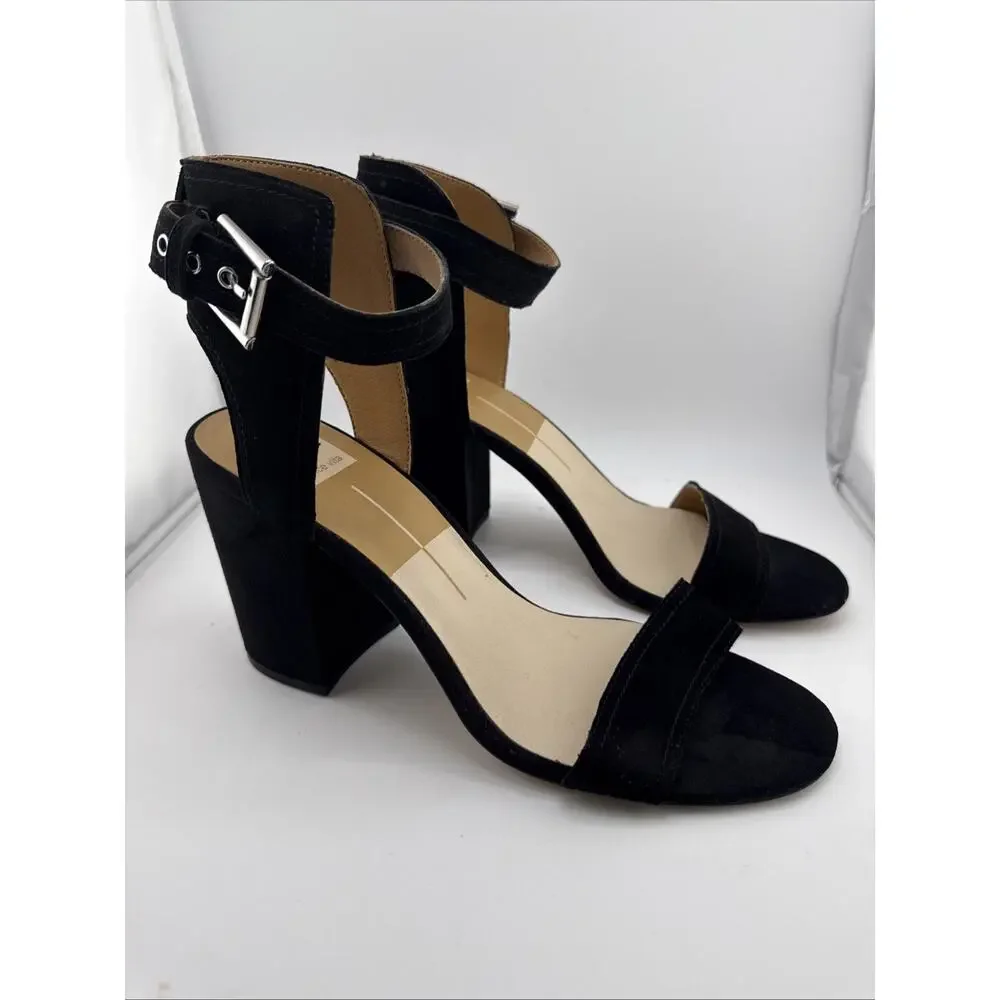 Dolce Vita Women's Calissa Black Suede Flat‎ Wedge Sandals Size 10 NWB
